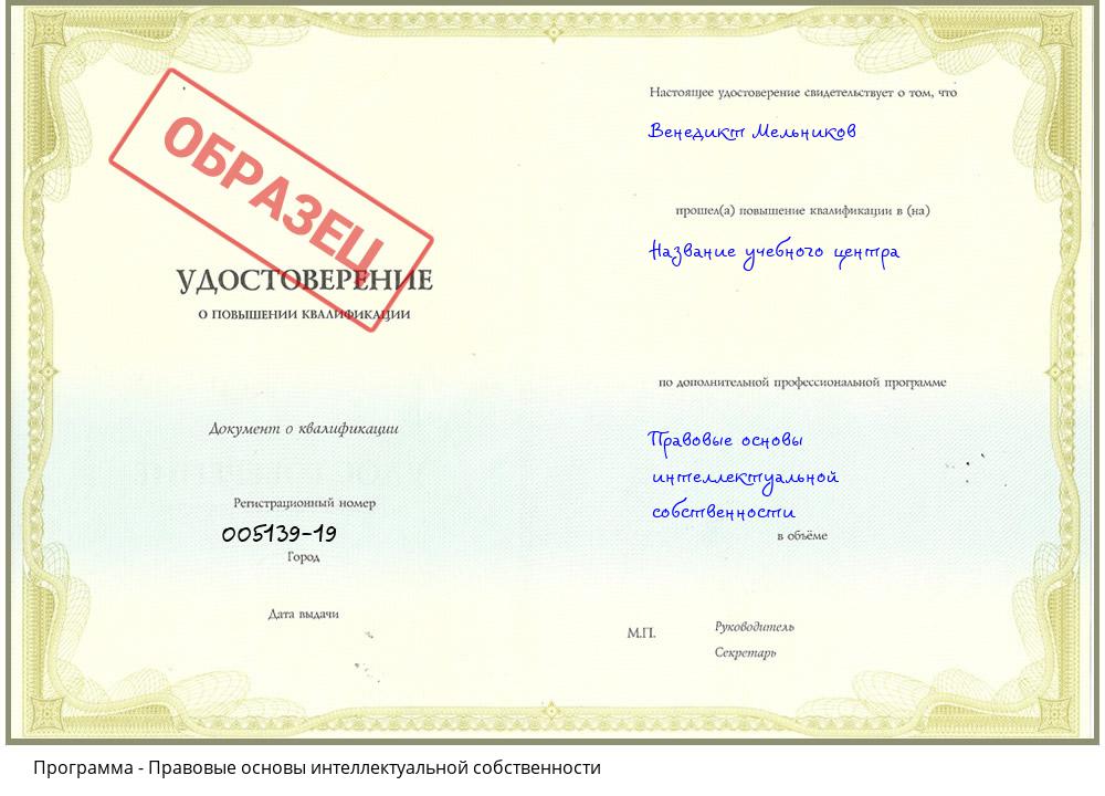 Правовые основы интеллектуальной собственности Югорск